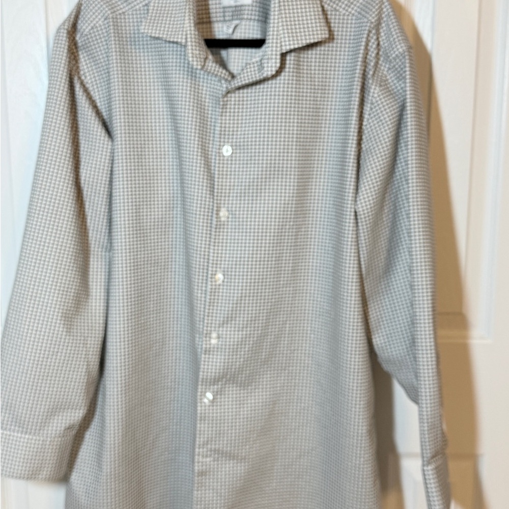 Collection Michael Strahan Classic Checkered Dress Shirt EUC Sz 18 34/35